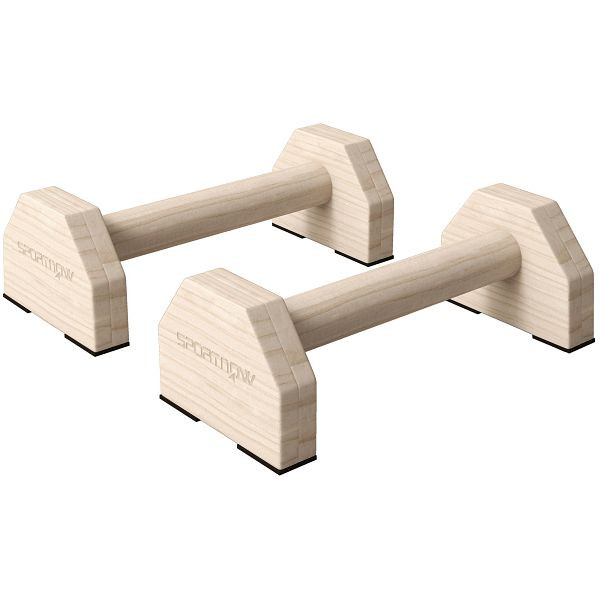 SPORTNOW Push Up Bars im 2er-Set, robust & rutschfest, bis 120 kg, Buchenholz, 30x13x10cm, Natur, A91-341V00ND