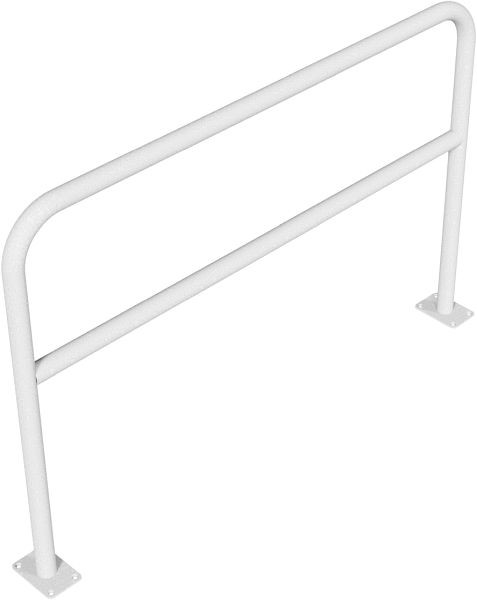 Schake Rohrbügel aus Stahlrohr Ø 48 x 2,5 mm mit Querholm für Dübel Befestigung, Gesamtbreite 1500 mm, Gesamthöhe 1000 mm, feuerverzinkt, 448_63