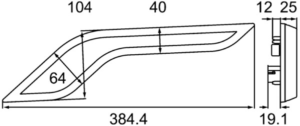 HELLA Positionsleuchte, Shapeline Style Wing, LED, 24/12V, Anbau glasklar, LED-Lichtfarbe: weiß, AMP, vorne links, waagerechte Befestigung, 2PF 013 325-011