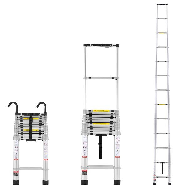VEVOR Teleskopleiter Stehleiter Klappleiter Ausziehleiter, 190kg 5m, SSLTQLHJK16509O6XV0