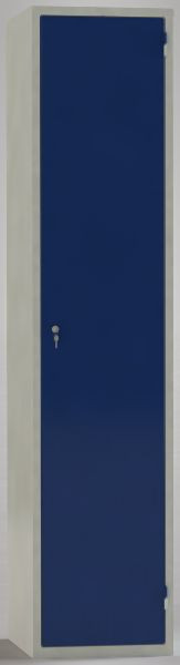 KLW Wertfachschrank, 1850x400x500mm, 1 Abteil, rechts angeschlagen, Innenmaße 1768x372x480mm, Rückwand gelocht, Zylinderschloss, 08/87S-1v1h-001