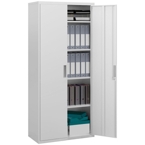 HOMCOM Aktenschrank, Büroschrank, 5 Regale, Metall, 80B x 40T x 180H cm, Weiß, 924-084V00WT