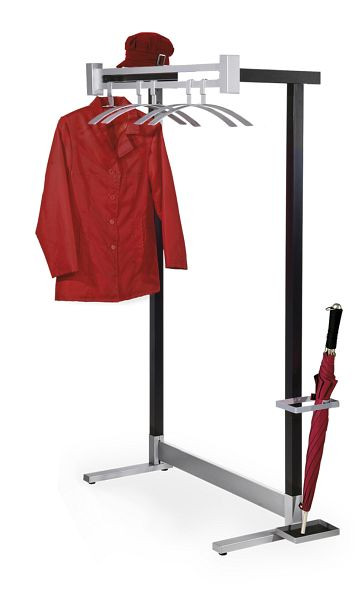 Kerkmann wandständige Garderobe Montana, B 1000 x T 460 x H 1700 mm, schwarz/alusilber, 32655314