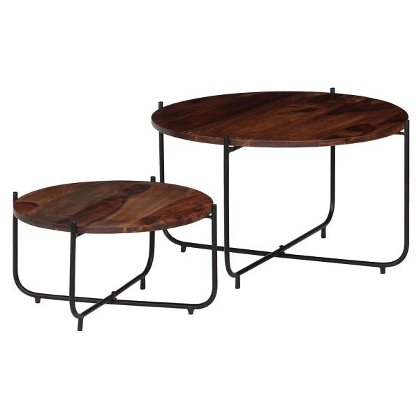 vidaXL 2-teilig Couchtisch-Set Massivholz Palisander 60x35 cm, 246015