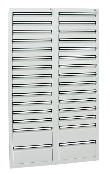 stumpf Schubladenschrank Serie STS 410, RAL 7035/7035, 30 Schubladen (26x100, 4x200 mm), 7104707