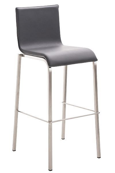 CLP Barhocker Avola Leder Flach E78, grau, 101152408