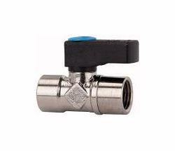 Riegler Mini-Kugelhähne mit blauer Drehgriffoberfläche, 103319