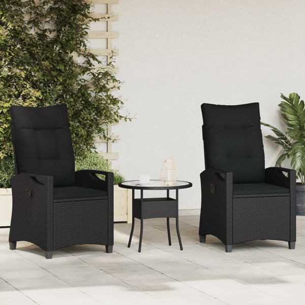 vidaXL Gartenstuhl 2-teilig Schwarz 56 x 64 x 94 cm Stahl und Polyester, 42026829