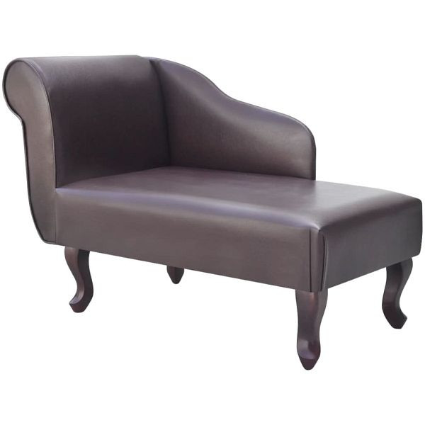 vidaXL Chaiselongue Braun Kunstleder, Material: Baumwolle: 10%, Polyester: 10%, PVC: 80%, 242404