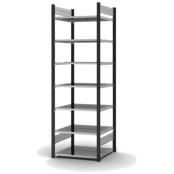 hofe Grundregal, zerlegt, 7 Böden 2350 x 600 x 750 mm, verzinkt Stützprofile - anthrazitgrau/RAL 7016, HAG23607DA