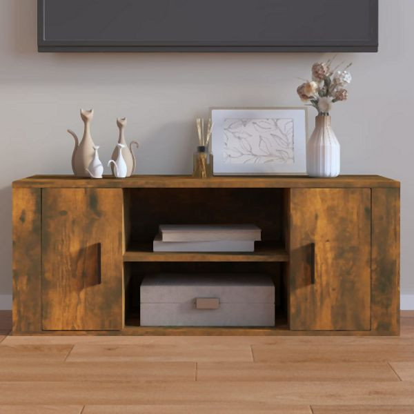 vidaXL TV-Schrank Räuchereiche 100x35x40 cm Holzwerkstoff, 823096