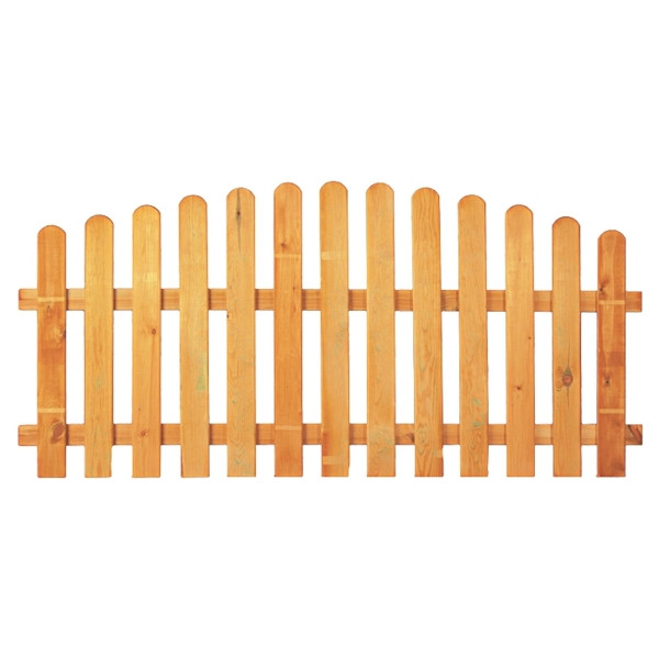 T&J HEIKO-Gartenzaun Hochbogen 200 x 80/95cm, Latten 20/90 mm, glatt, kdi grün, Riegel 28/70 mm, 16006