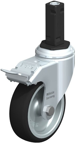 Blickle LKRA-PATH 101G-11-FI-EV13 Apparate-Lenkrolle mit Expander & Feststeller, Thermoplastisches Polyurethan, Grau, 848769