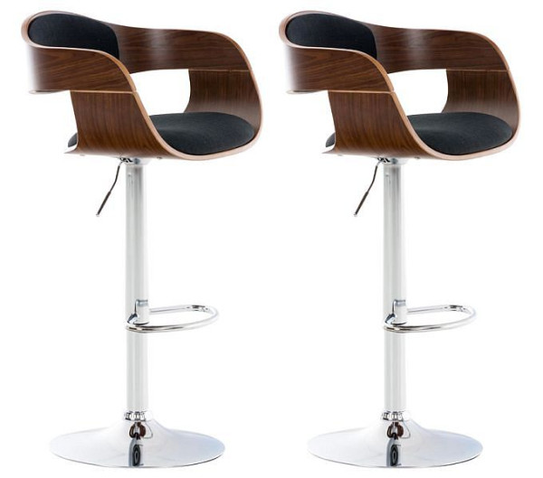 CLP Barhocker Kingston C Stoff, walnuss/schwarz, VE: 2 Stück, 315026