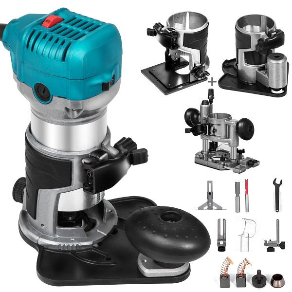 VEVOR Oberfräse 710 W, Hand Trimmer, Router Max. 30000 U/min, 4 Basen, Spannzangen 1/4 & 3/8 Zoll, KCJSCMGXBJJSW4JT1V2