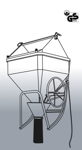 Eichinger Betonsilo 1038HE.13, 1250l, Ösen, Handrad, Auslauf Ø 200 mm, liegende Form, 10381321460000