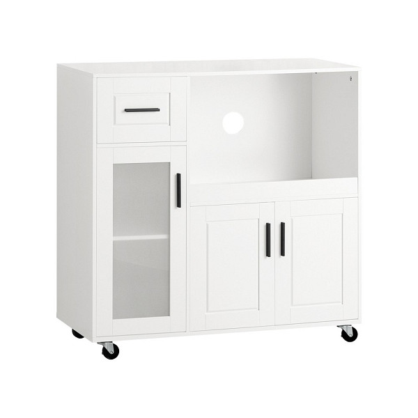 SoBuy Kücheninsel mit einer Schublade 88.5x40x89 cm, Modern, weiß, FSB78-W