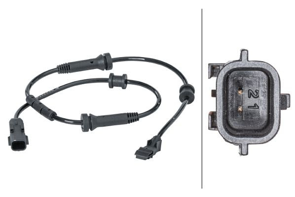 HELLA Sensor, Raddrehzahl, 12V, 2-polig, 6PU 012 679-671