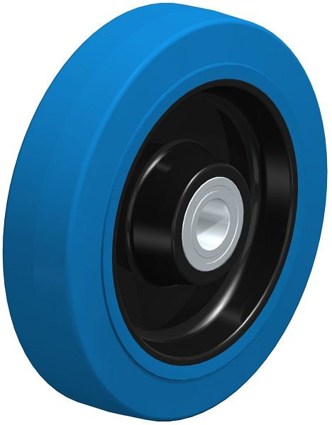 Blickle POEV 200/25K-SB Rad aus Elastik-Vollgummi, Blau, 684407