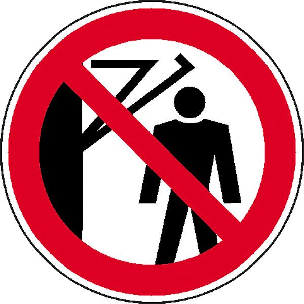 SafetyMarking Verbotsschild, Hinter den Schwenkarm treten verboten, Ø 10 cm, Folie, selbstklebend, 21.0925