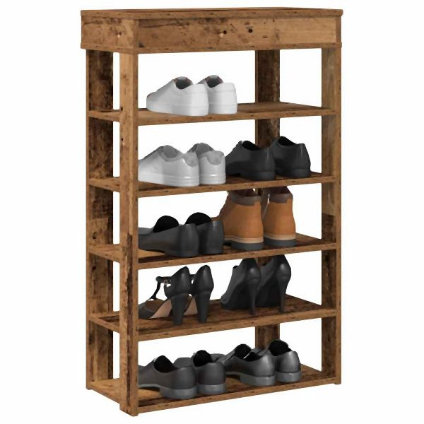 vidaXL Schuhregal Altholz-Optik 60x30x98 cm Holzwerkstoff, 859930