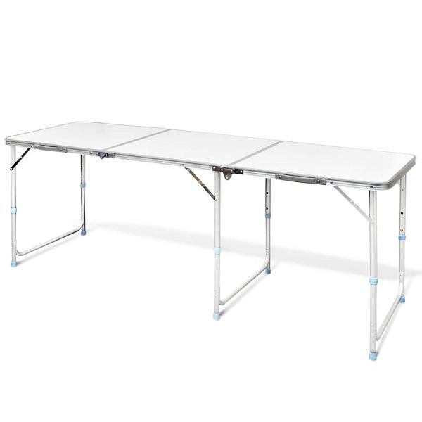 vidaXL Campingtisch zusammenklappbar Höhenverstellbar Aluminium 180 x 60 cm, 41326