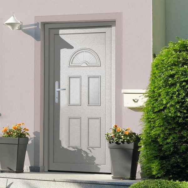 vidaXL Haustür Weiß 88x190 cm PVC, 3187909, 8720845887674