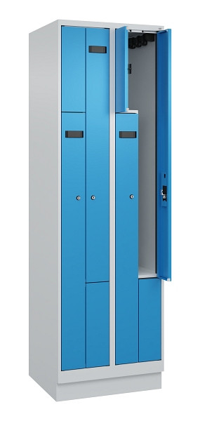 C+P Z-Spind Evolo PLUS, Sockel, 4 Fächer, 1950x600x500mm, 7035/5012, Zylinderschloss, 049023-204 S10034