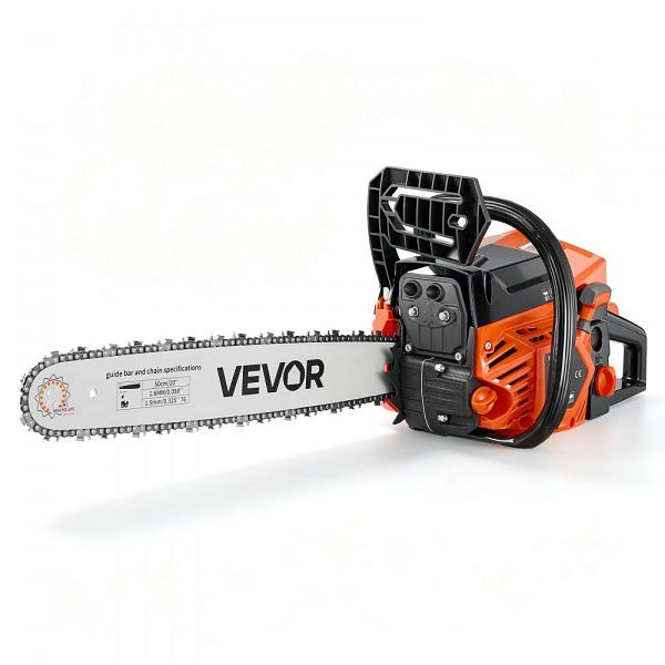 VEVOR Benzin-Kettensäge 508 mm, 62 cm³, 2,7 kW, 2-Takt, 11.500 U/min, 2 Tanks, für Holzarbeiten & Baumschnitt, RQLJSKOZKECC0U16Q001V0