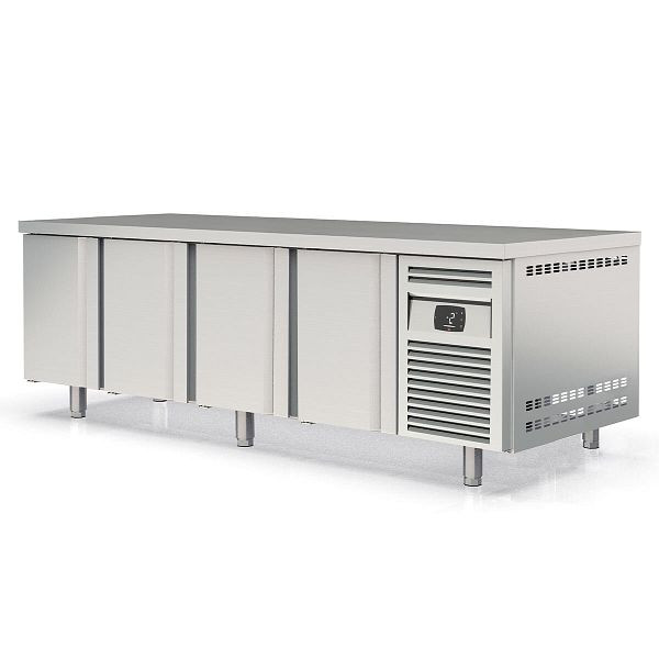 Vaiotec TOPLINE Bäckerei Kühltisch / 4-fach EN 60x40 mit 4 Türen, 2545 x 800 mm, 11788