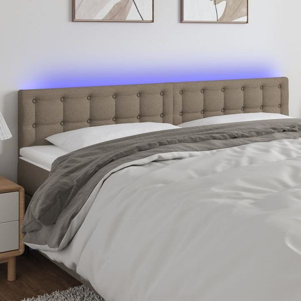 vidaXL LED Kopfteil Taupe 160x5x78/88 cm Stoff, 3122056