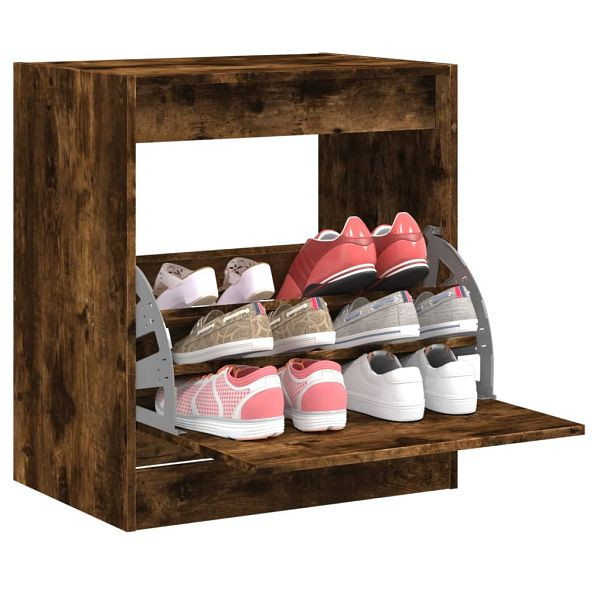 vidaXL Schuhschrank Räuchereiche 60x42x69 cm Holzwerkstoff, 839984