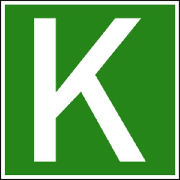 Schilder Klar Fahrzeugkennzeichen grün/weiß K für Kombiverkehr, 200x200 mm Folie selbstklebend, 550/68