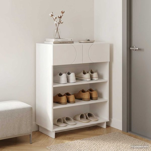 vidaXL Schuhschrank 73 x 38 x 87,5 cm Holzwerkstoff Weiß, 8011657