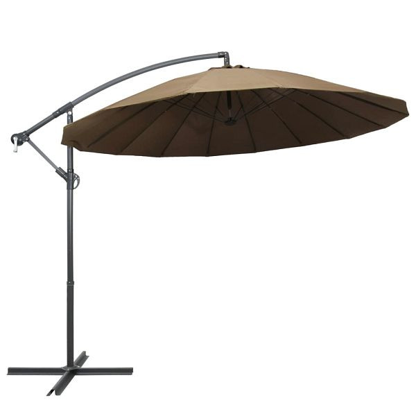 vidaXL Ampelschirm Taupe 3 m Aluminium-Mast, 47223, 8719883745503