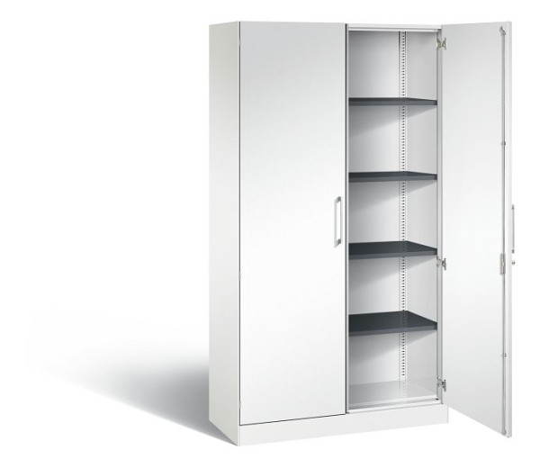 C+P Flügeltürenschrank Asisto, H1980xB1000xT435mm, Farbe: Verkehrsweiß, Bügelgriff, 5 OH, 141002-000 S10239