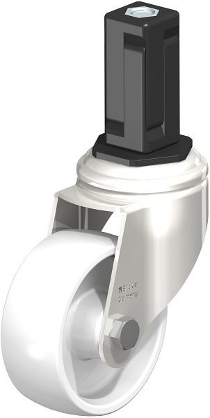 Blickle LKRXA-PO 80G-11-EXV14 Edelstahl-Apparate-Lenkrolle mit Expander, Polyamid, Weiß, 853544