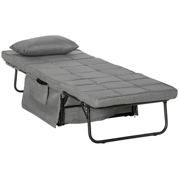 HOMCOM 4-in-1 Einzelbett Grau 188 x 75 x 38 cm, 831-515