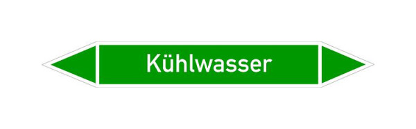 Schilder Klar Rohrleitungskennzeichen Kühlwasser, 33000x90 mm Folie selbstklebend, 101448/95