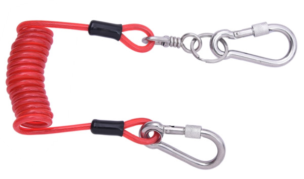 Kratos Werkzeug-Spiralband mit integrierten Karabinern zum Verbinden von Werkzeugen mit einer Werkzeughalteöset am Auffanggurt oder am, TS9000109