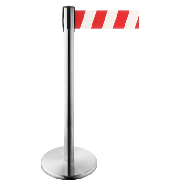 Stein HGS Personenleitsystem 'P-Line Harmony' aus Edelstahl, breites Gurtband, rot/weiß, 2,3 m, 65862.0007