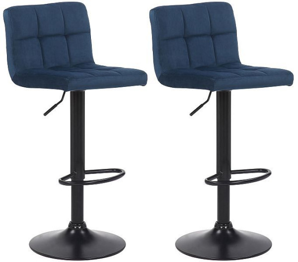 CLP Barhocker Feni Samt, blau, VE: 2 Stück, 318589