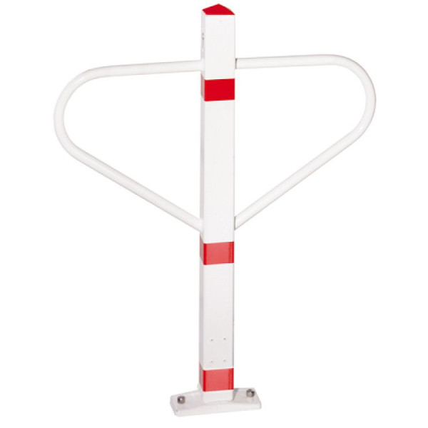 Stein HGS Durchgangssperre aus Stahl 70 x 70 mm, herausnehmbar, mit Dreikantverschluss, rot/weiss, 13562-rw