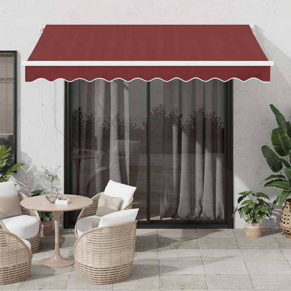 vidaXL Markise Manuell Weinrot 300x250 cm, Polyester, 3215293