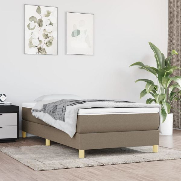 vidaXL Boxspringbett mit Matratze Taupe 90x200 cm Stoff, 3144147