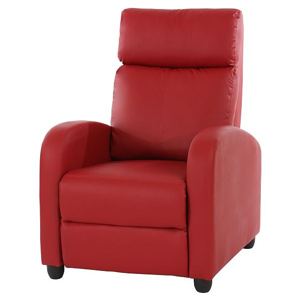 Mendler Fernsehsessel Relaxsessel Liege Sessel Denver, Kunstleder, rot, 28721