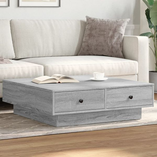 vidaXL Couchtisch Grau Sonoma 90x90x28 cm Holzwerkstoff, 848092