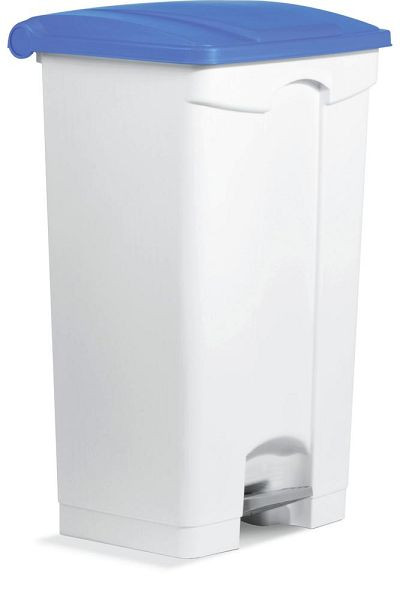 Deskin Tretabfallsammler, aus Kunststoff, Korpus weiß, Deckel blau, H 830 x B 500 x T 410 mm, 276484