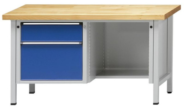 ANKE Werkbänke Kastenwerkbank, Modell 409 V, 1500 x 700 x 890 mm, RAL 7035/5010, BMP 40 mm, 302.649