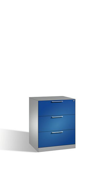 C+P Hängeregistraturschrank Asisto, H1010xB800xT600mm, Farbe: Weißaluminium / Enzianblau, Bügelgriff, 146243-312 S10187